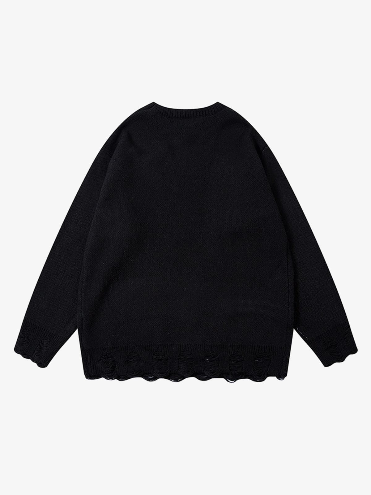 Oversized Graphic Sweater with Chain Detail - Perfect for Casual and Trendy Looks 