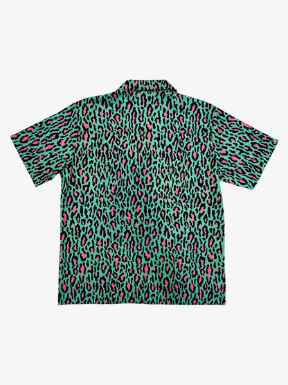 Classic Cheetah Print Camp Collar Boxy Shirt 