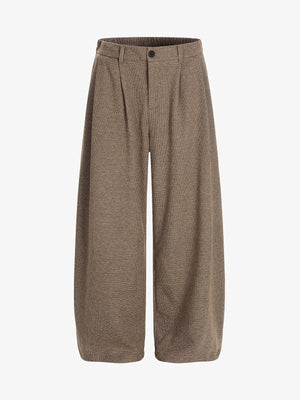 Wide-Leg Trousers with Classic Houndstooth Pattern for Women 