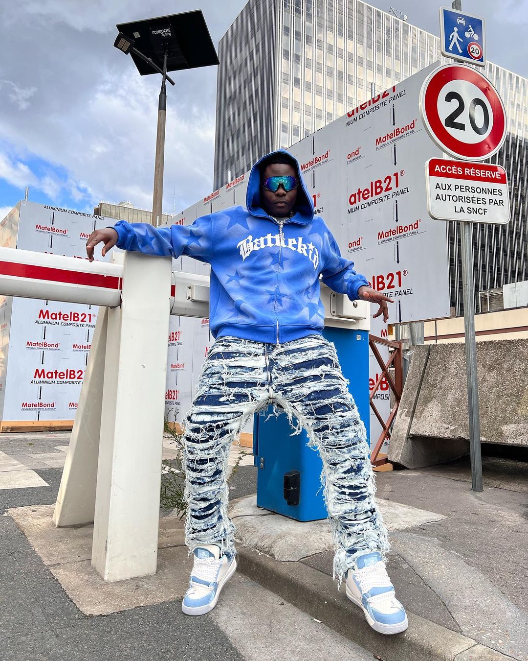 The Supermade Star Letter Print Zipper Hoodie Jacket - 1540