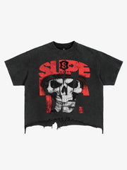 Vintage Gothic Skull Graphic T-Shirt