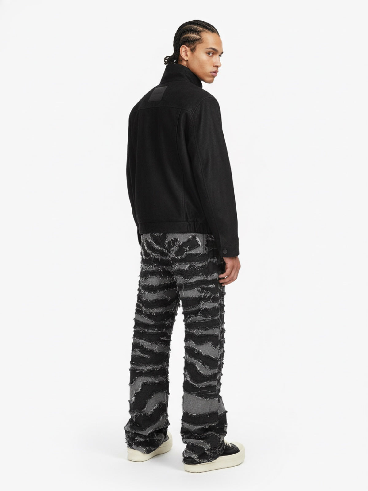 Vintage Faux Fur Collar Patchwork PU Leather Zip Up Jacket 