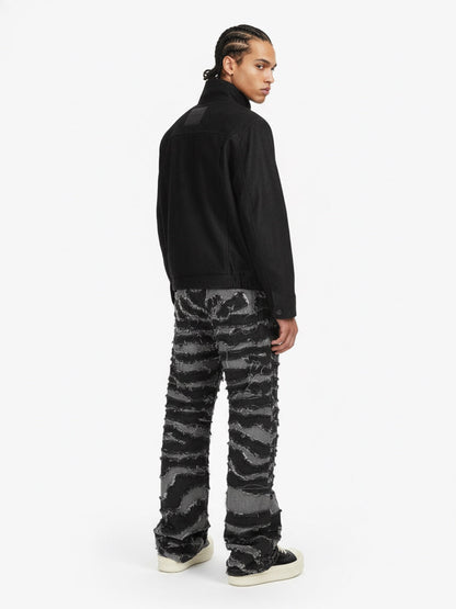 Vintage Faux Fur Collar Patchwork PU Leather Zip Up Jacket 