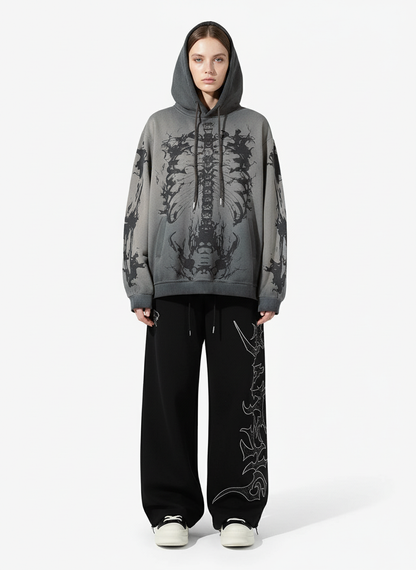 High Street Rhinestone Hip-hop Wide-leg Sweatpants 