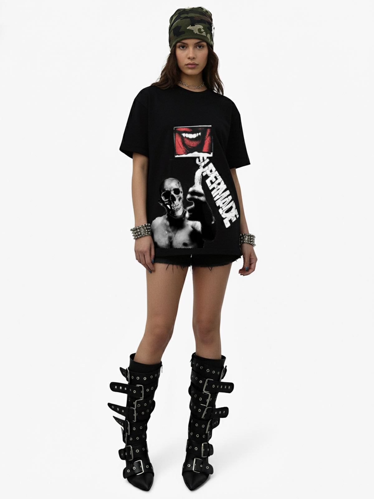 Skull Graphic Gothic Print T-Shirt