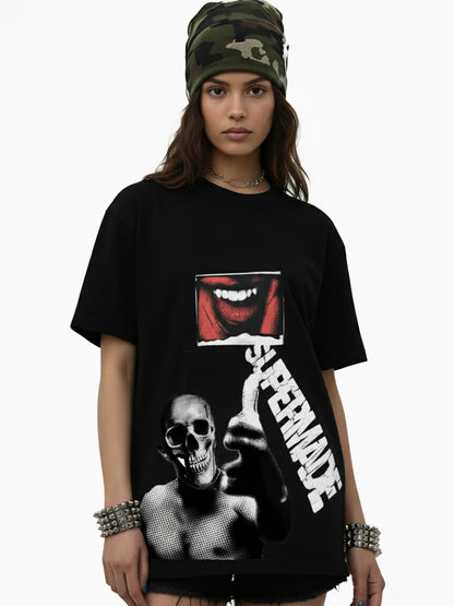 Skull Graphic Gothic Print T-Shirt