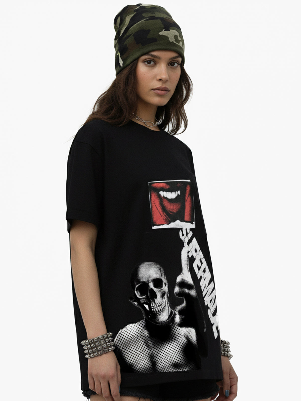 Skull Graphic Gothic Print T-Shirt