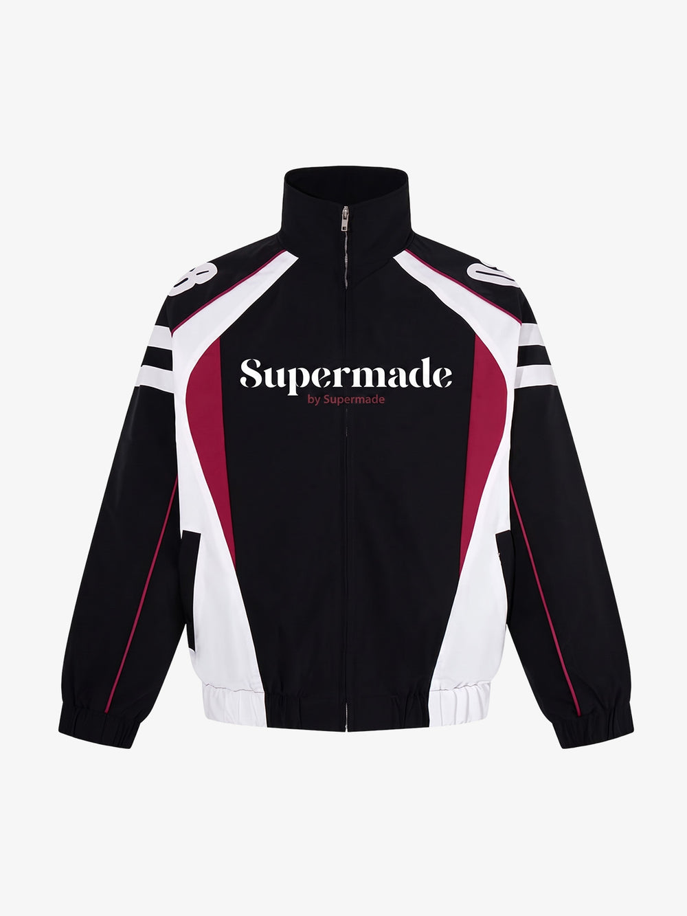 Racing Color Block Logo Grafik-Reißverschlussjacke