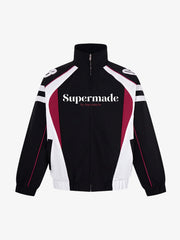 Racing Color Block Logo Graphic Zip Jacket
