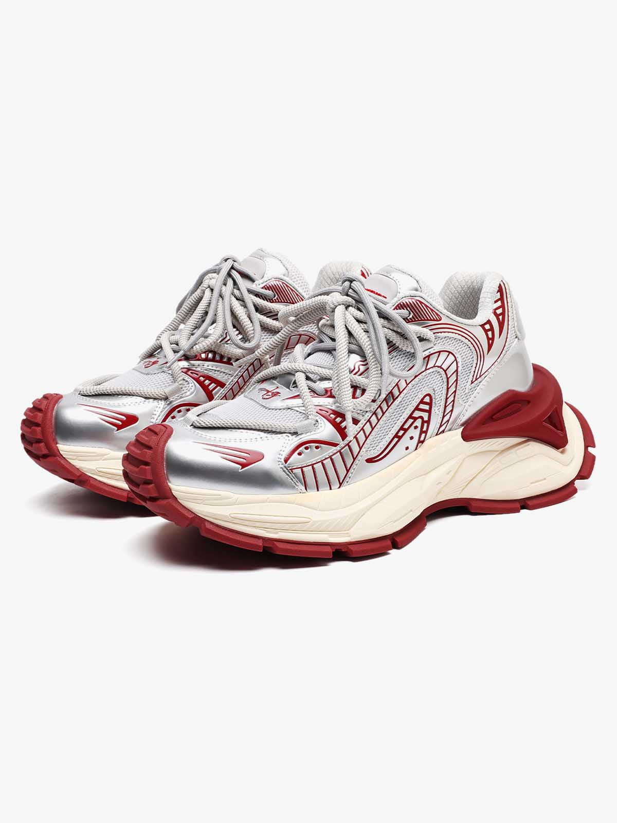 Thesupermade American Retro Invisible Height-enhancing Thick-soled Mecha Sneakers 