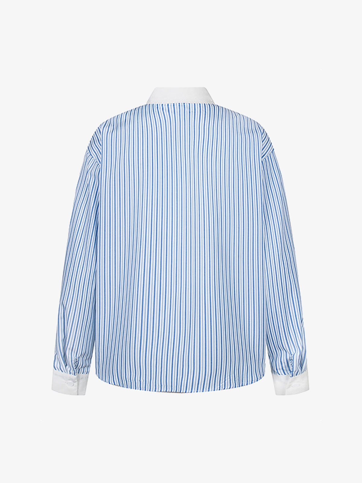 Retro Contrast Flocked Striped Long Sleeve Shirt 