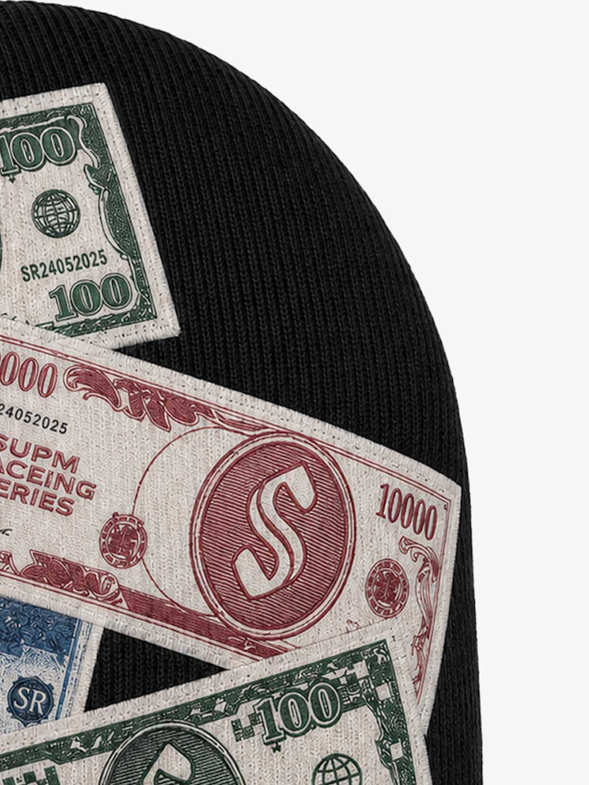 Street Style Banknote Print Knitted Beanie
