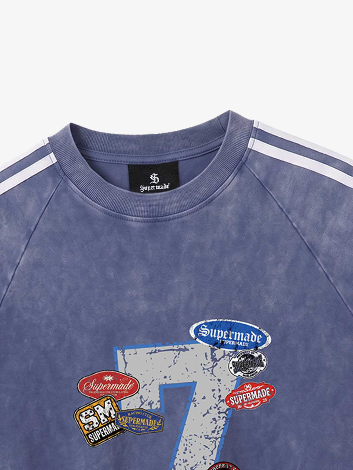 Vintage Washed Number 7 Badge Graphic T-Shirt 