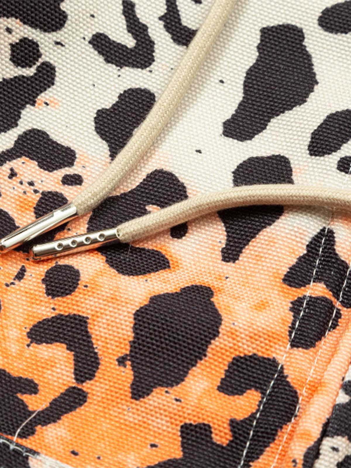 Leopard Embroidered Padded Hooded Jacket