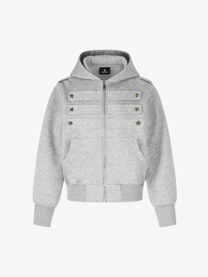 Napoleon Camo Cropped Zip-Up Hoodie