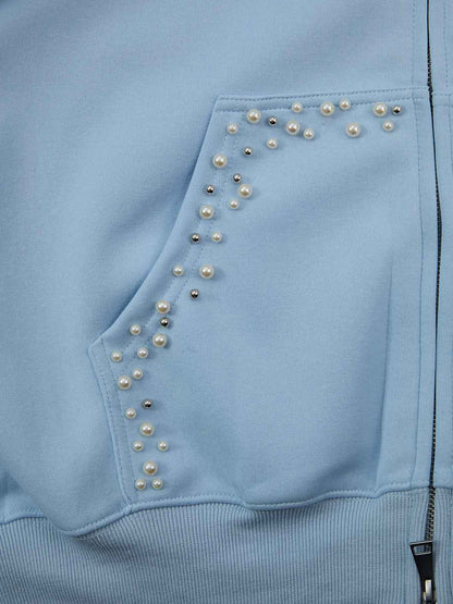Supermade Pearl Embellished Zip Up Set 
