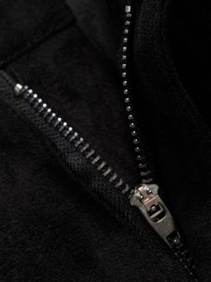 Retro Faux Fur Hem Wide-Leg Pants 