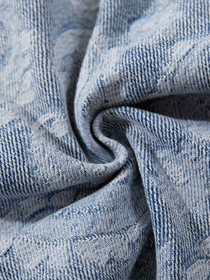 Floral Jacquard Denim Jeans 
