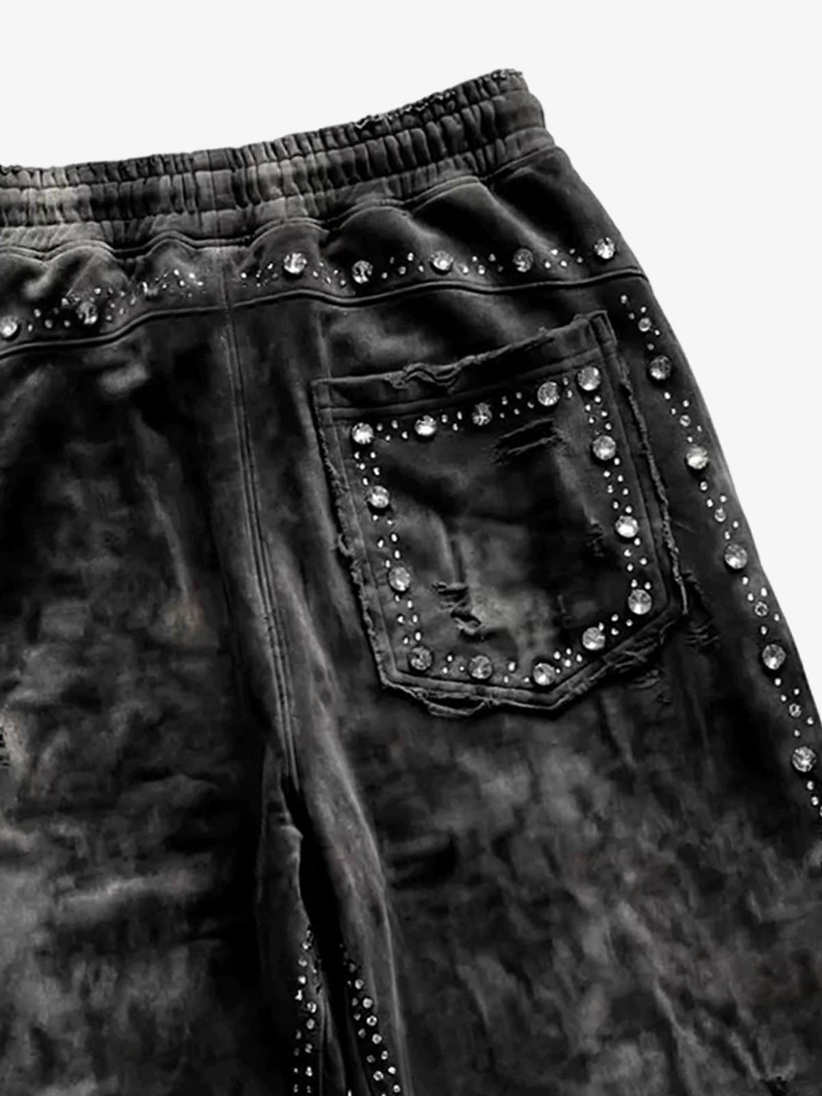 Distressed Rhinestone Sweatpants