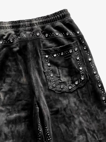 Distressed Rhinestone Sweatpants