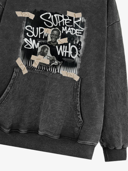 Street Collage Graffiti Font Character Hooded Sweatshirt 