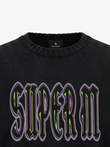 Graphic Distressed Knit Sweater