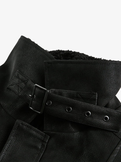 Stylish Black Bomber Jacket with Faux Fur Collar for Winter and Fall 