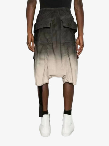 Faux Leather Gradient Cargo Shorts