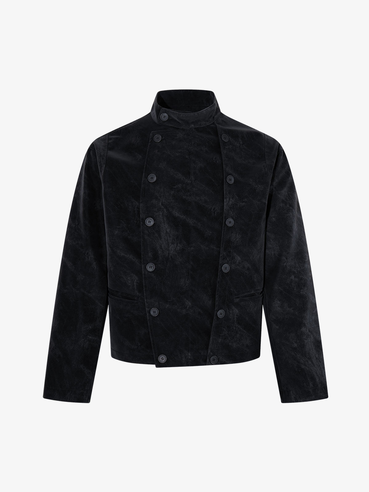Street-style Distressed Double-breasted Multi-button Jacket