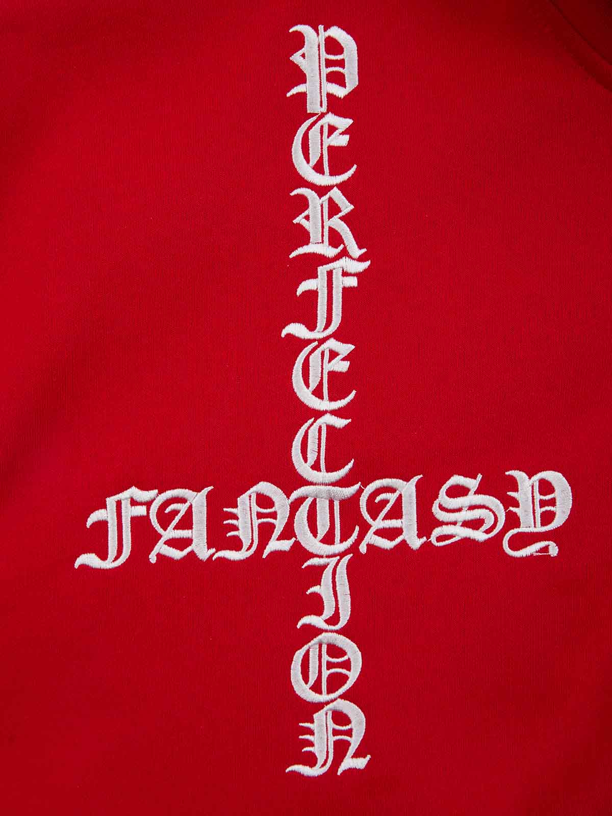 Gothic Letter Cross Embroidery Zip Up Hoodie and Sweatpants Set 