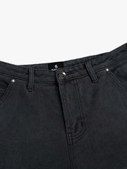 Distressed Cargo Shorts with Chain Detail