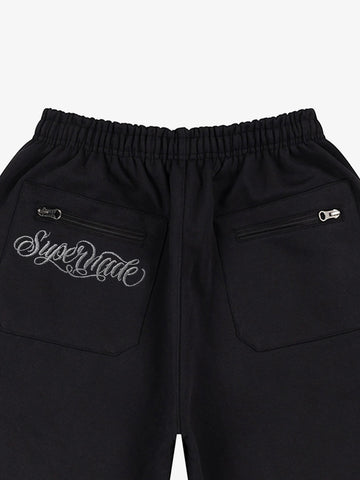Zip Pocket Embroidered Shorts