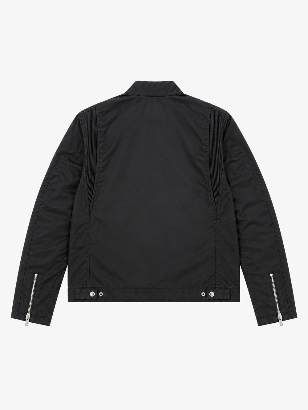 Checkerboard Embroidered Glossy Nylon Zip Jacket