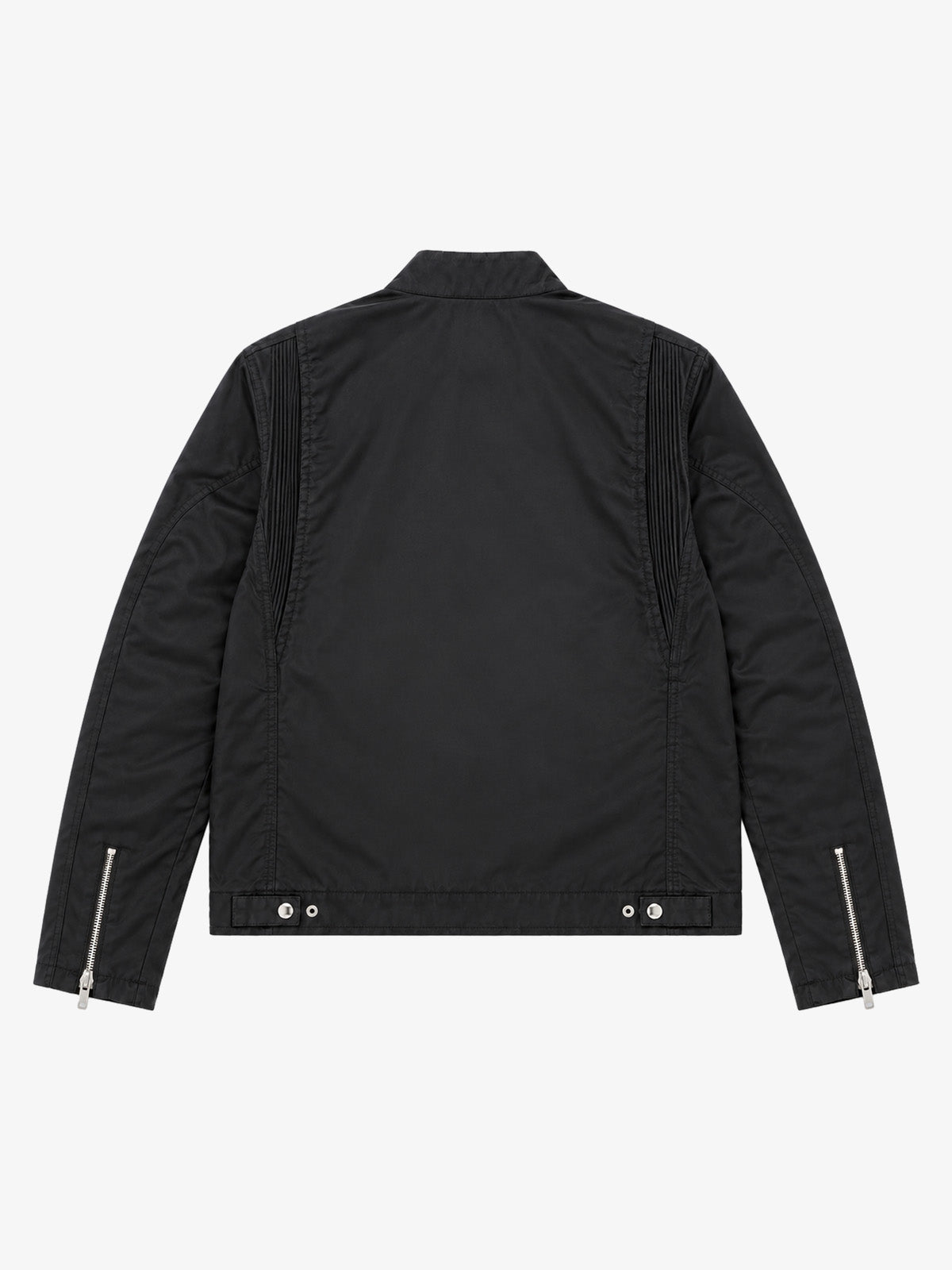 Checkerboard Embroidered Glossy Nylon Zip Jacket