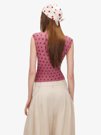 Graphic Waffle Stand-Collar Vests