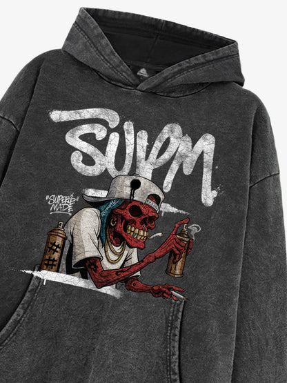 Thesupermade Street Skull Graffiti Master Hoodie 