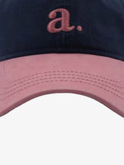 Embroidered Letter "a." Washed Baseball Cap 