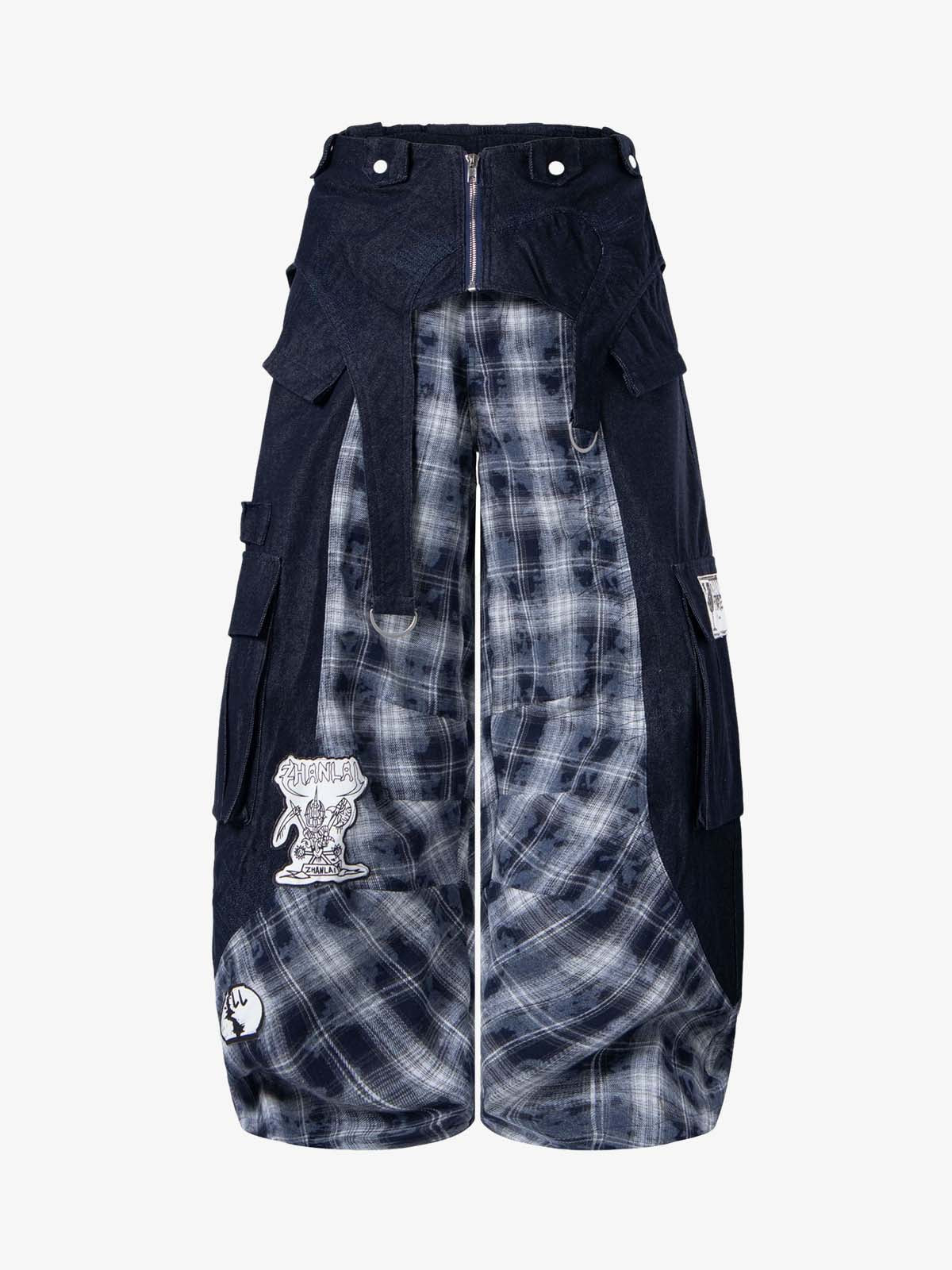 Deconstructed Cyber-Grunge Patchwork Denim Jeans 