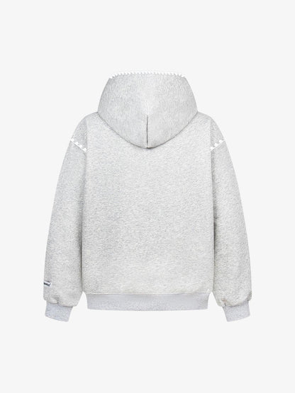 Heavy Lace Check Patch Embroidered Hoodie 