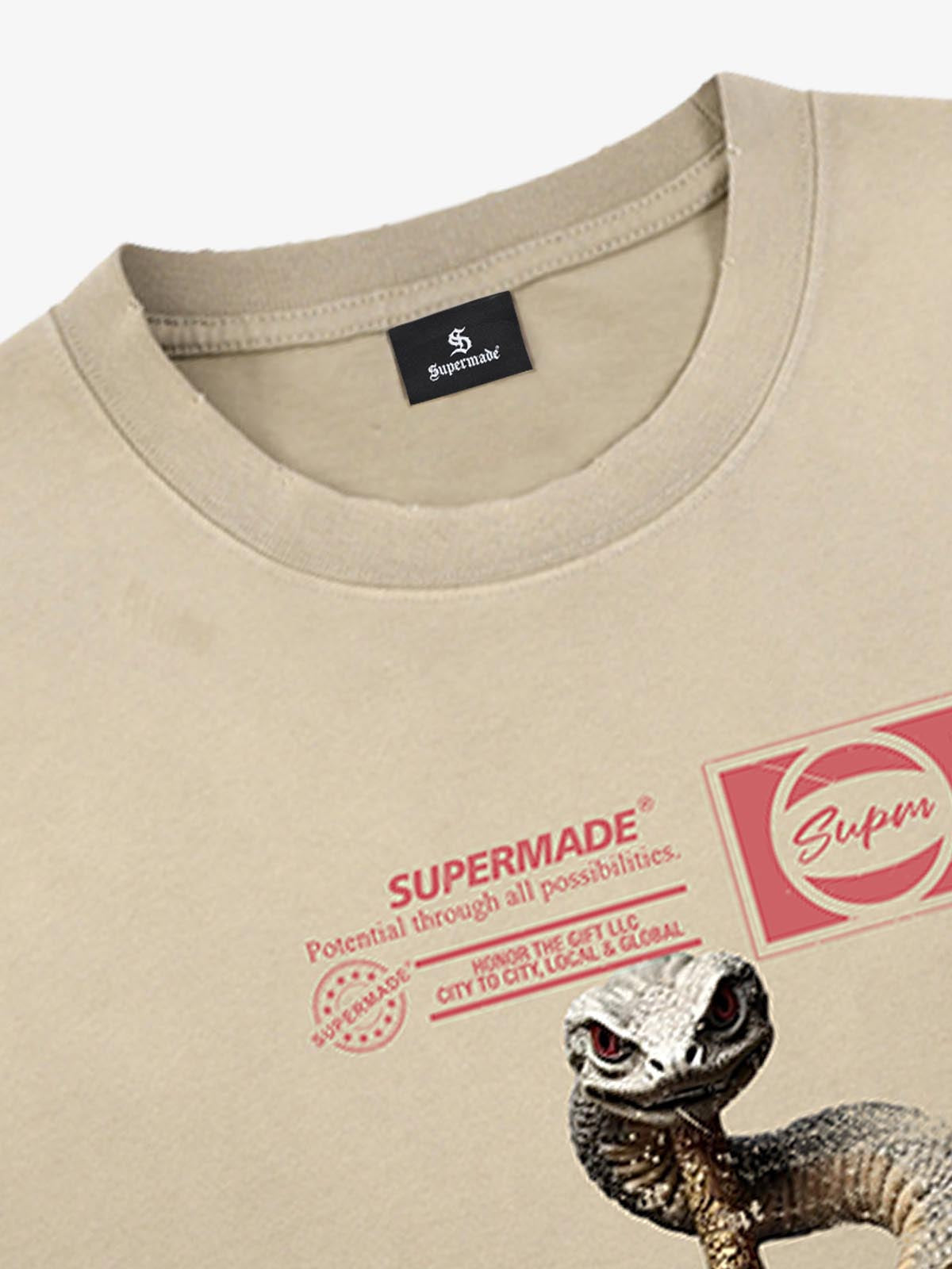 Snake and Sword Graphic T-Shirt with Bold Statement Design 