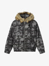 Winter Camouflage Puffer Jacket with Detachable Faux Fur Hood - Perfect for Outdoor Adventures 