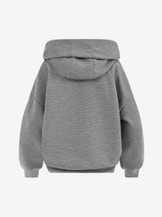 Lightweight Musical Note Print Waffle Hoodie