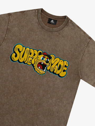 Street Graffiti Trendy Tiger Head Font T-Shirt 