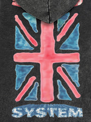 Hand-Painted Graphic Washed Hoodie