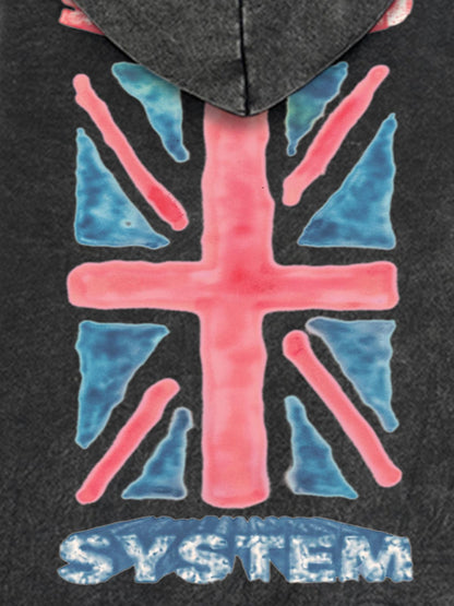 Hand-Painted Graphic Washed Hoodie
