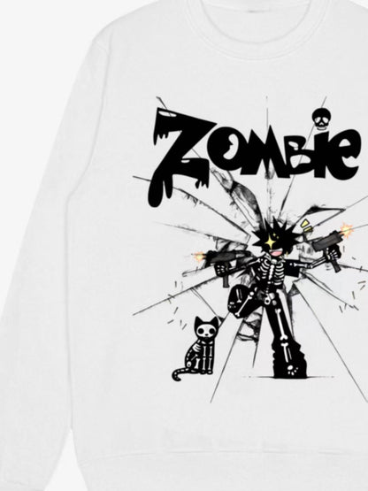 Zombie Themed Graphic Sweatshirt 