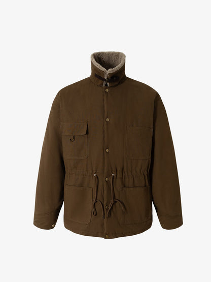 Winter-Ready Corduroy Jacket with Faux Fur Trim for Men 