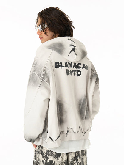 Embroidered Denim Jacket with Trendy Floral Design for Men 