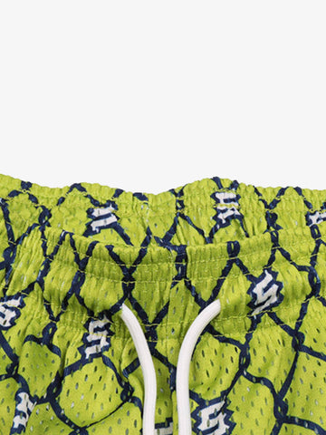 Shorts mit Vintage-Geometrie-Print und Kordelzug