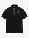 Cotton Blend Textured Polo Shirt with Red Embroidered Logo and Zipper Detail 